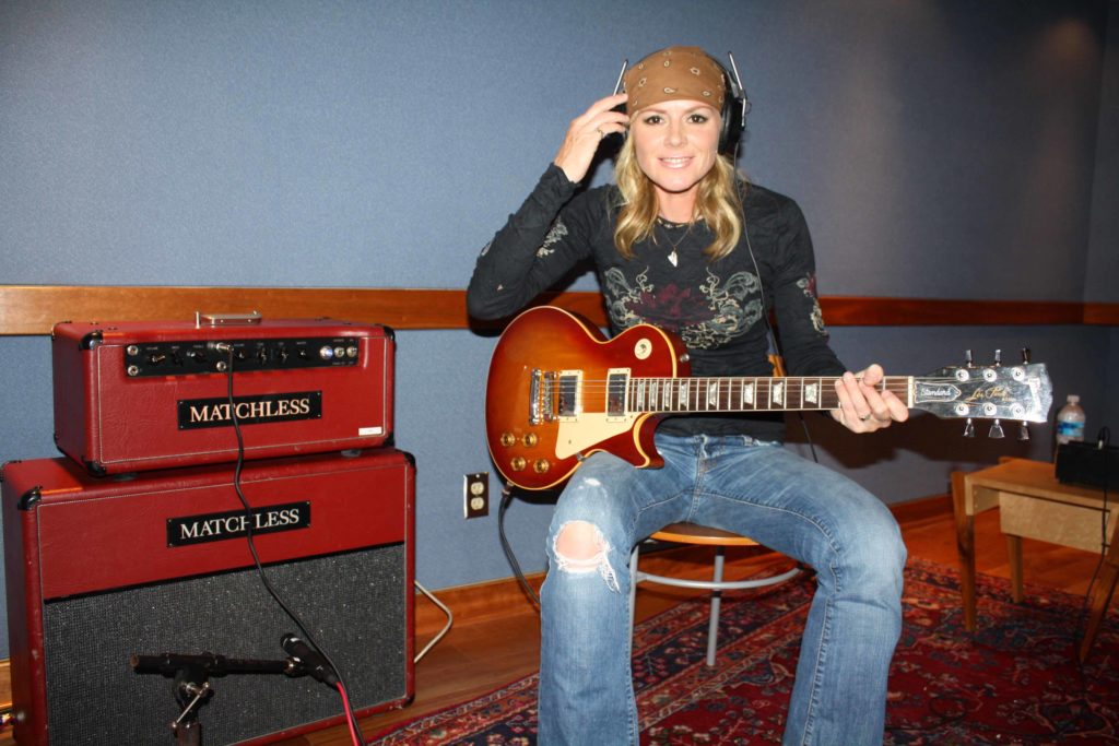 Anita Cochran in Studio with Guitar 1