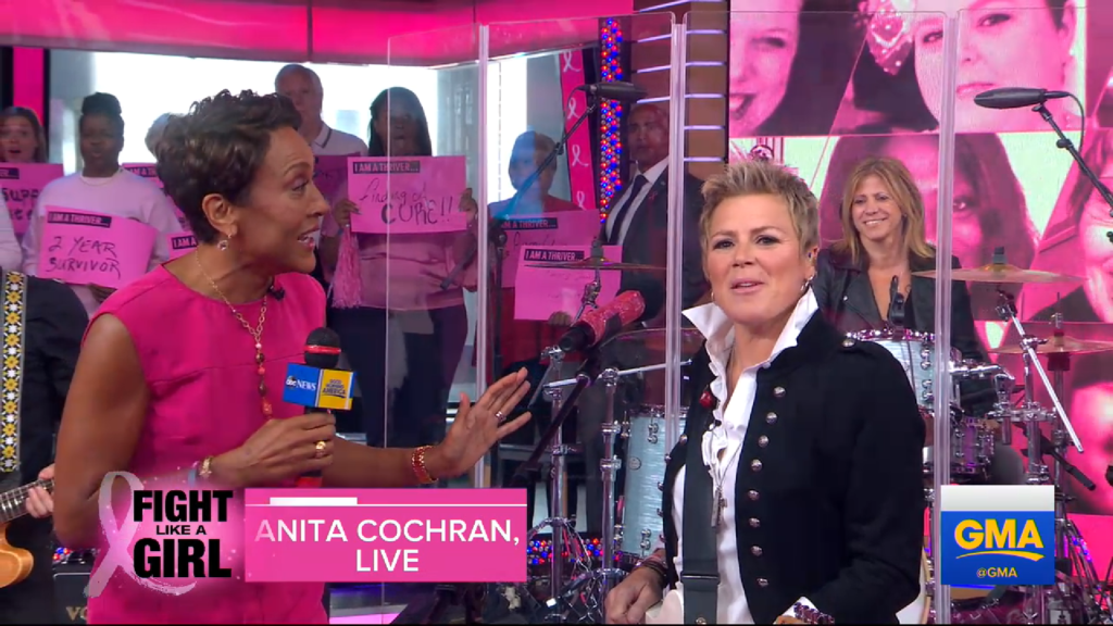 Robin Roberts interviewing Anita Cochran on Good Morning America