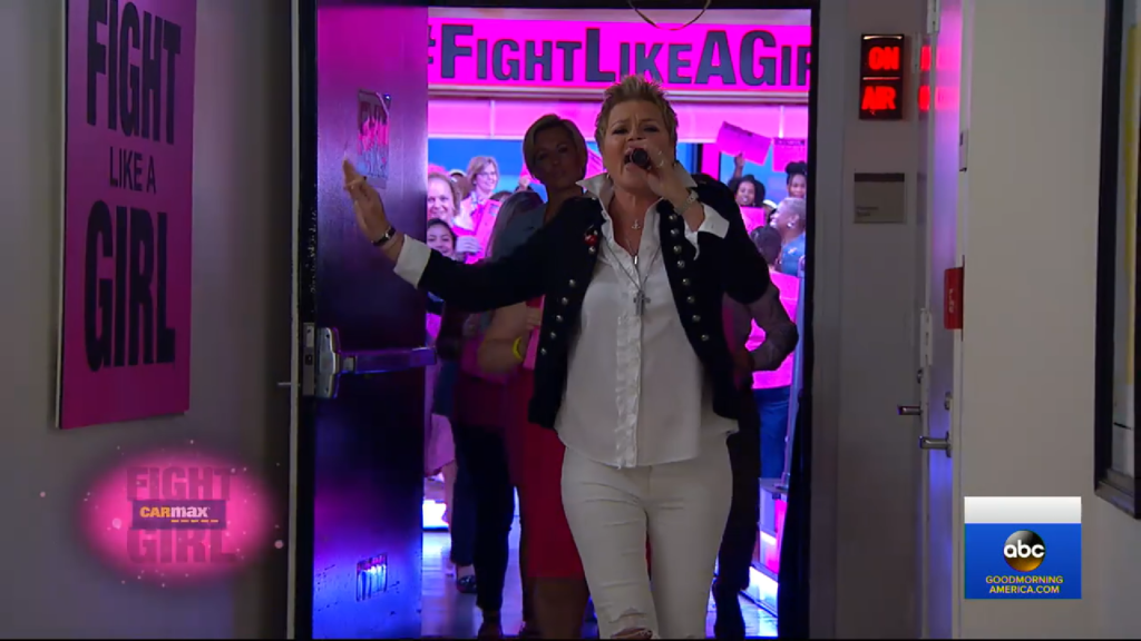 Anita performing Fight Like A Girl throughout the GMA studios